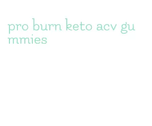 pro burn keto acv gummies