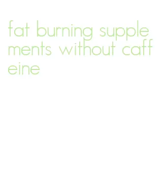 fat burning supplements without caffeine