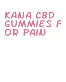 kana cbd gummies for pain