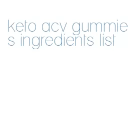 keto acv gummies ingredients list