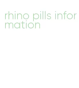 rhino pills information