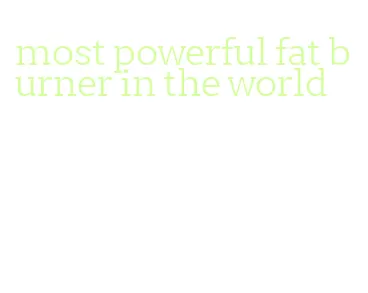 most powerful fat burner in the world