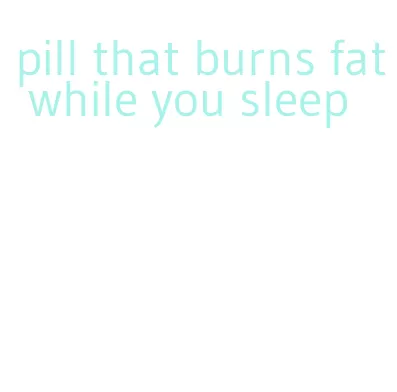 pill that burns fat while you sleep