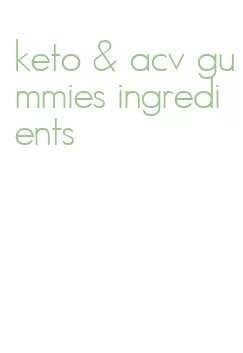 keto & acv gummies ingredients