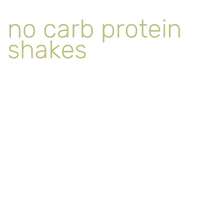 no carb protein shakes