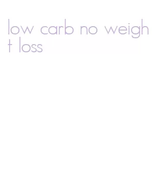 low carb no weight loss