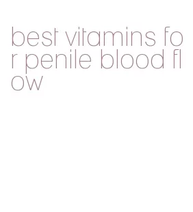 best vitamins for penile blood flow