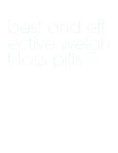 best and effective weight loss pills