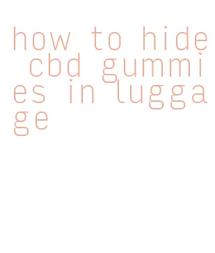 how to hide cbd gummies in luggage