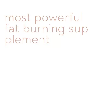 most powerful fat burning supplement