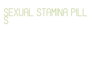 sexual stamina pills