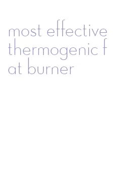 most effective thermogenic fat burner