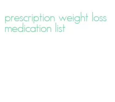 prescription weight loss medication list