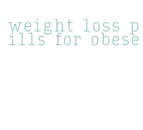 weight loss pills for obese