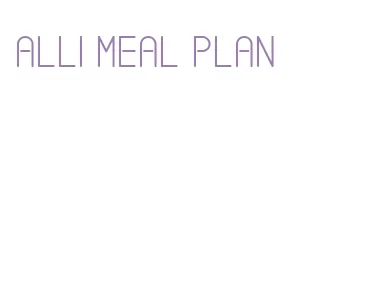 alli meal plan