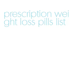 prescription weight loss pills list