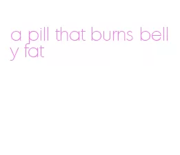 a pill that burns belly fat