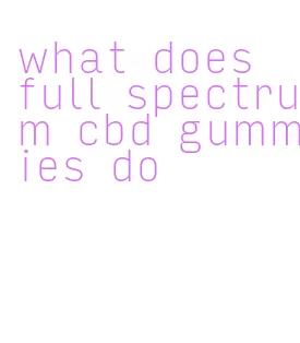 what does full spectrum cbd gummies do