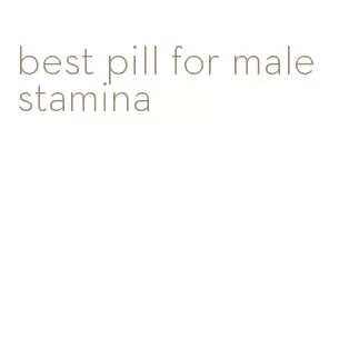 best pill for male stamina