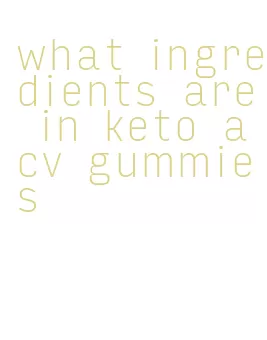 what ingredients are in keto acv gummies