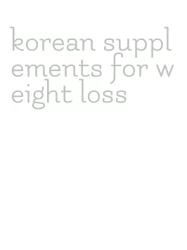 korean supplements for weight loss