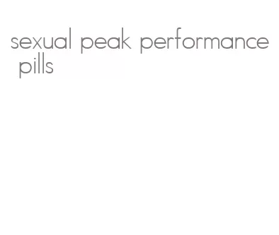 sexual peak performance pills