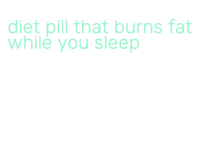 diet pill that burns fat while you sleep