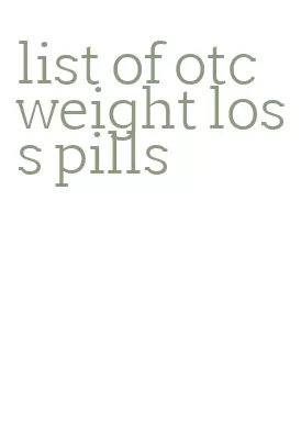 list of otc weight loss pills