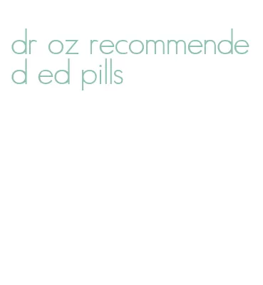 dr oz recommended ed pills