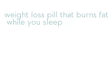 weight loss pill that burns fat while you sleep