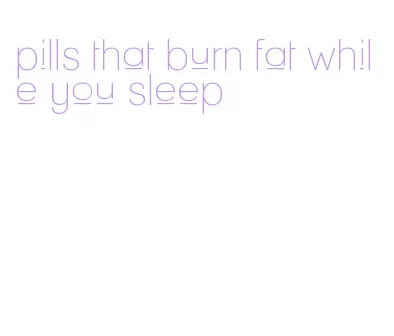 pills that burn fat while you sleep