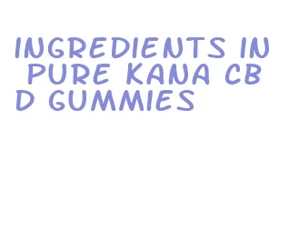 ingredients in pure kana cbd gummies