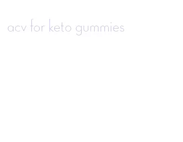 acv for keto gummies