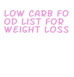 low carb food list for weight loss