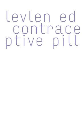 levlen ed contraceptive pill