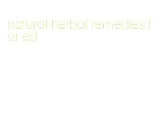 natural herbal remedies for ed