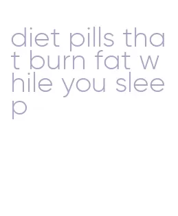 diet pills that burn fat while you sleep