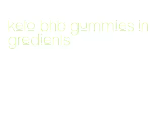 keto bhb gummies ingredients