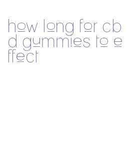 how long for cbd gummies to effect