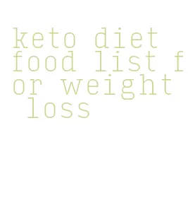 keto diet food list for weight loss