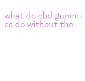 what do cbd gummies do without thc