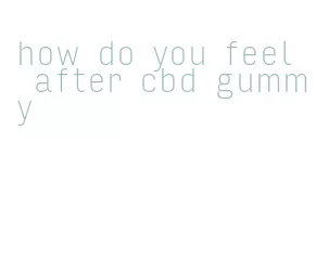 how do you feel after cbd gummy