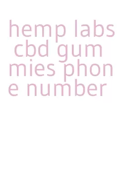 hemp labs cbd gummies phone number