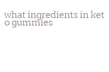 what ingredients in keto gummies