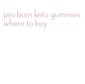 pro burn keto gummies where to buy