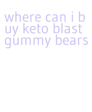 where can i buy keto blast gummy bears