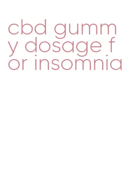 cbd gummy dosage for insomnia