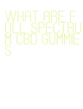 what are full spectrum cbd gummies