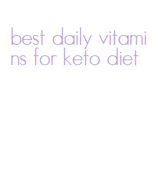 best daily vitamins for keto diet