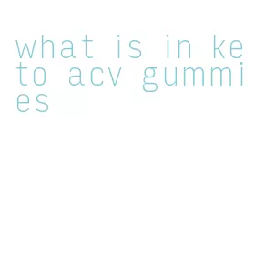 what is in keto acv gummies